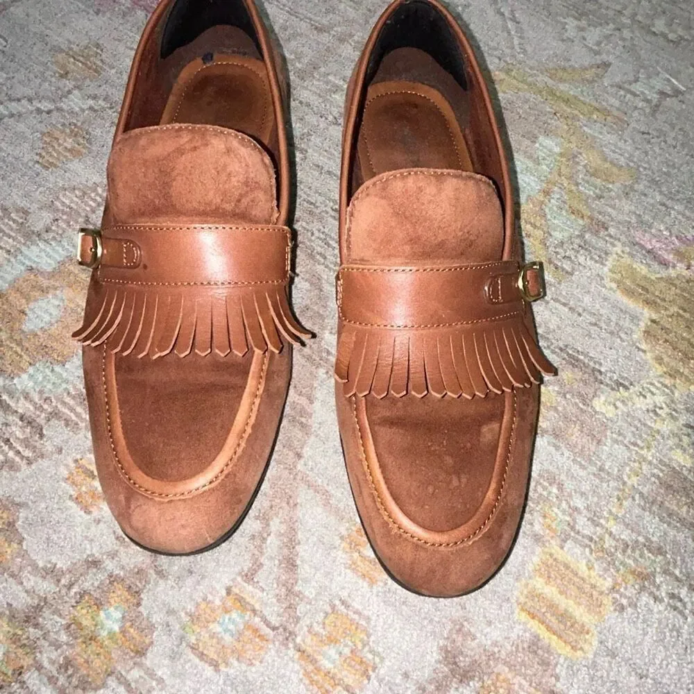 Aldo brown suede kiltie loafer dress shoe sz 7